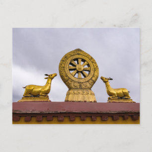 Tibet, Lhasa - Dharma wheel in Jokhang temple Postcard