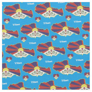 Tibet & Map, Tibetan Flag Fabric fashion