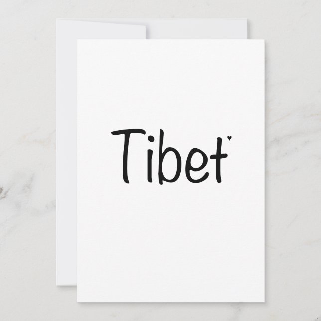 Tibet - minimalistic typography card (Front)