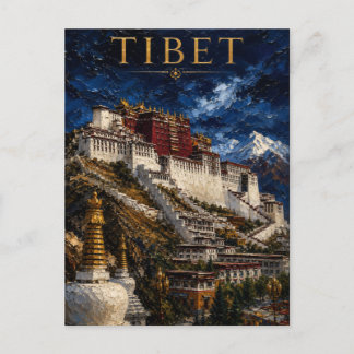 Tibet: Mystic Peak Potala Palace Art Souvenir Postcard