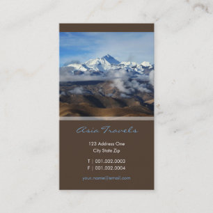 Tibet Qomolangma Mt Everest China Travel Photo Business Card
