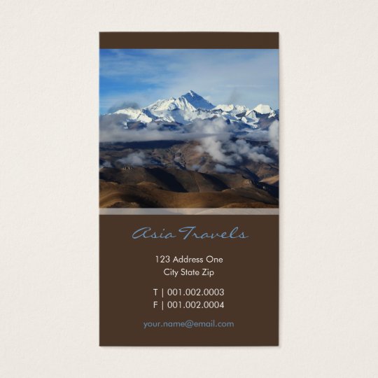 Tibet Qomolangma Mt Everest China Travel Photo Business Card
