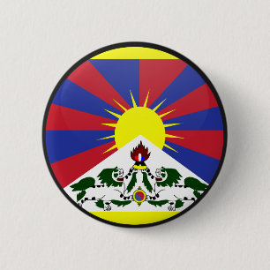 Tibet quality Flag Circle 6 Cm Round Badge