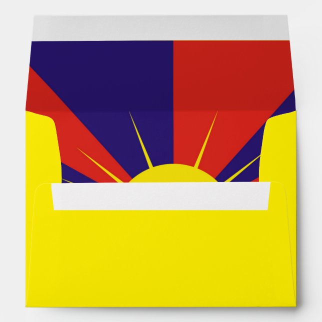 Tibet, Snow Lions, Tibetan flag - The Himalayas Envelope (Back (Bottom))