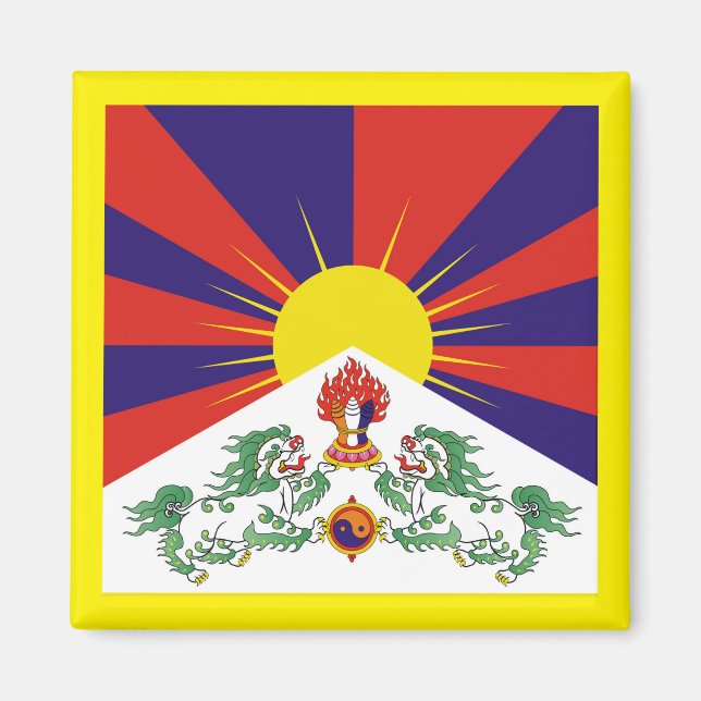 Tibet, Snow Lions, Tibetan flag - The Himalayas Magnet (Front)