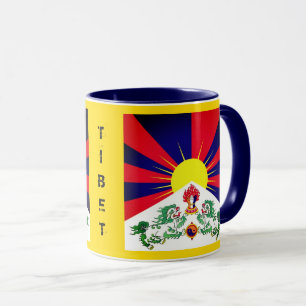 Tibet, Snow Lions, Tibetan flag - The Himalayas Mug