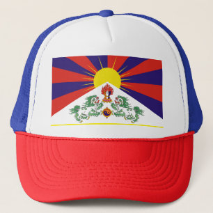 Tibet, Snow Lions, Tibetan flag - The Himalayas Trucker Hat