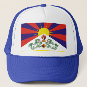 Tibet, Snow Lions, Tibetan flag - The Himalayas Trucker Hat