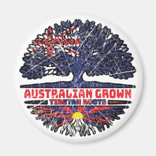 Tibet Tibetan Australian Australia Tree Roots Flag Magnet