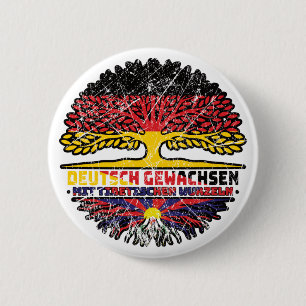 Tibet Tibetan Deutsch Deutschland Baum Wurzel 6 Cm Round Badge
