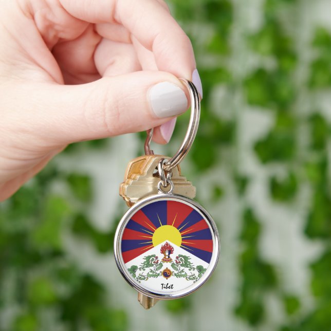 Tibet & Tibetan Flag fashion travel / Himalayas Key Ring (Hand)
