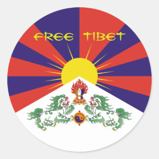 Tibet/Tibetan Flag. Free Tibet Classic Round Sticker