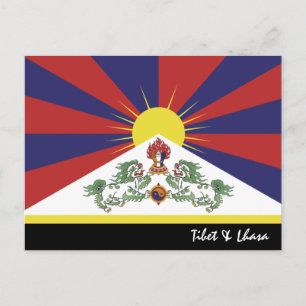 Tibet & Tibetan Flag travel postcard / Himalayas