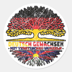 Tibet Tibetisch Deutsch Deutschland Baum Wurzel Classic Round Sticker
