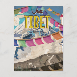 Tibet Vintage Travel Poster Postcard