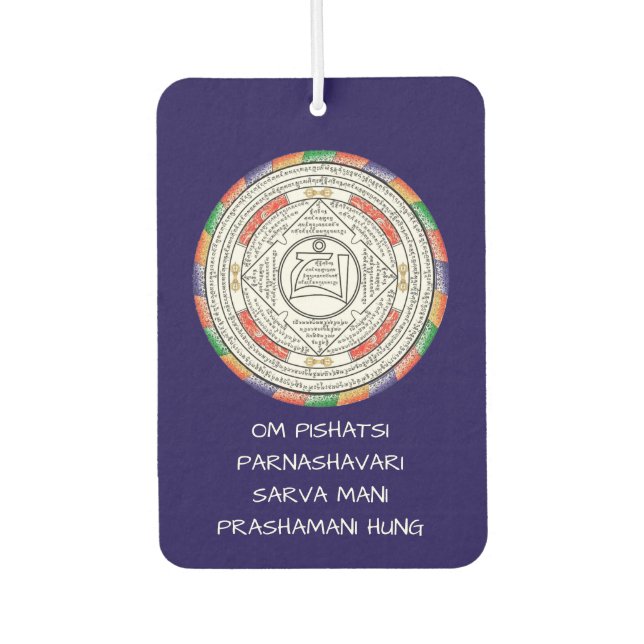 Tibetan Buddhism Parnashavari Protection Amulet Car Air Freshener (Front)