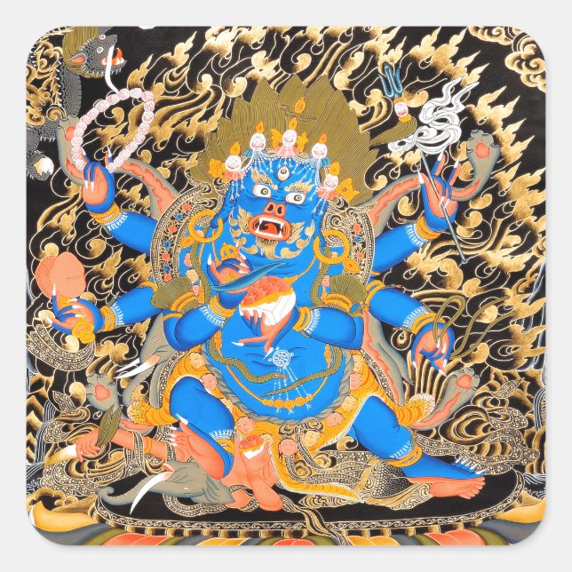 Tibetan Buddhist Art Print Square Sticker (Front)