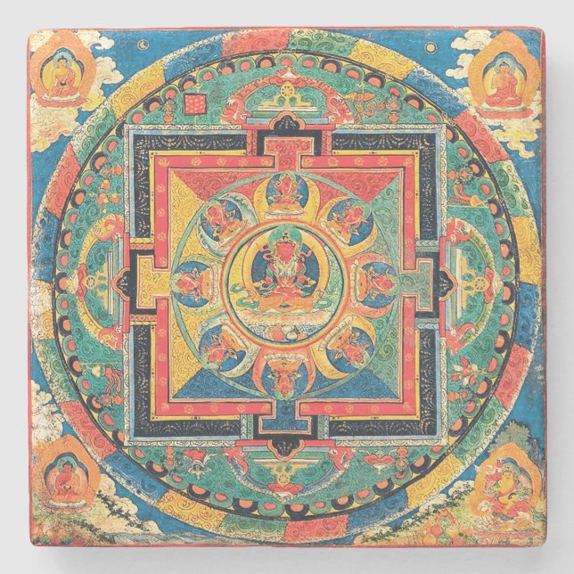 Tibetan Buddhist Mandala Coasters (Front)