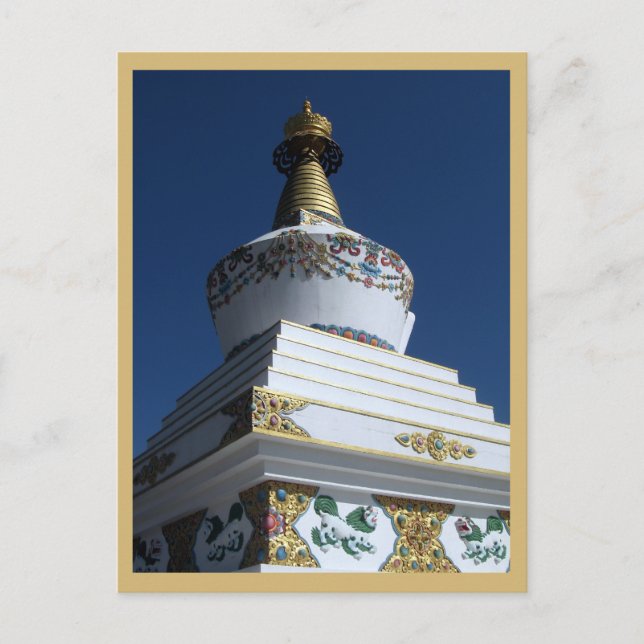 Tibetan Buddhist Stupa at Dzongsar Shedra Postcard (Front)