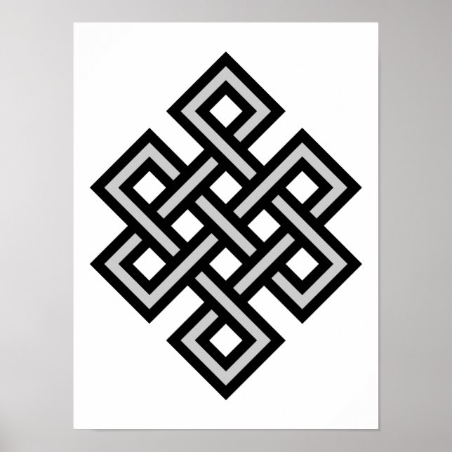 Tibetan eternity knot infinity endless symbol reli poster (Front)