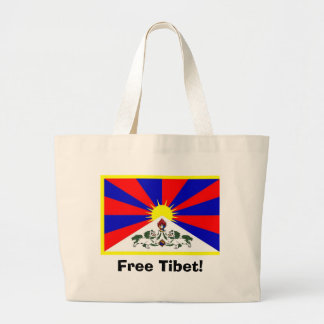 Tibetan Flag - Free Tibet! Large Tote Bag