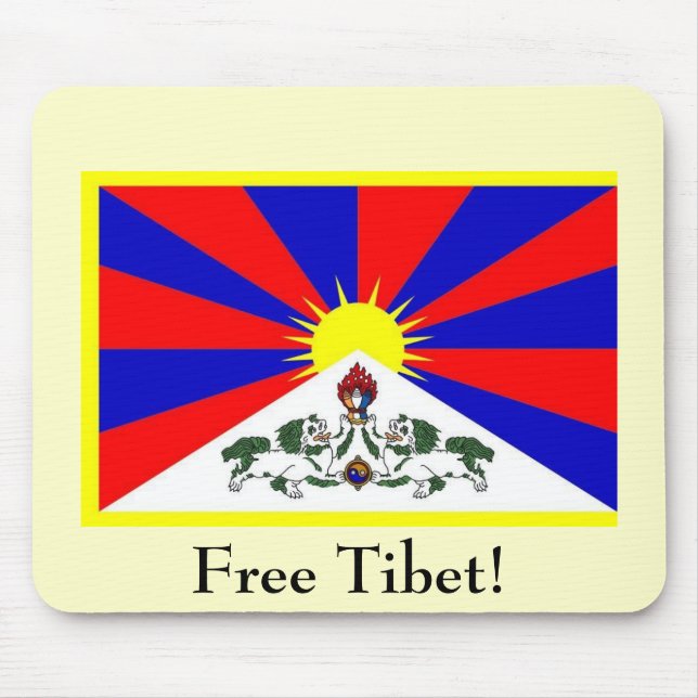 Tibetan Flag - Free Tibet! Mouse Mat (Front)