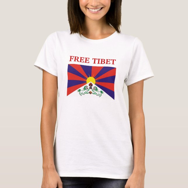 Tibetan Flag, FREE TIBET T-Shirt (Front)