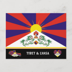 Tibetan Flag & Himalayan country travel / Tibet Postcard