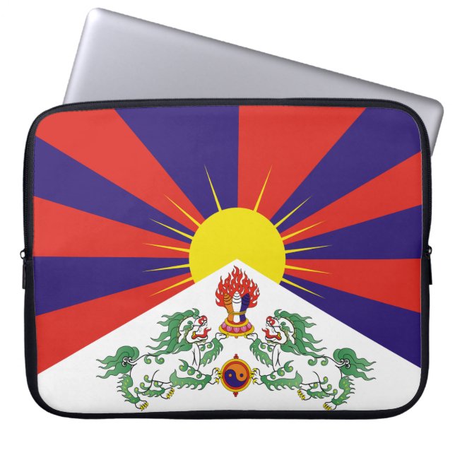 Tibetan Flag Laptop Sleeve (Front)