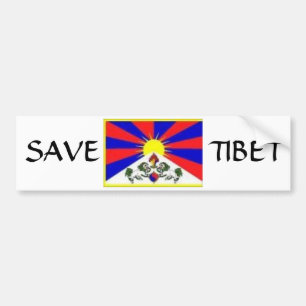 tibetan flag, SAVE, TIBET Bumper Sticker
