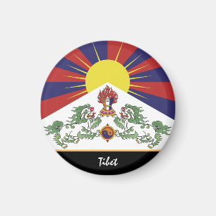 Tibetan flag & Tibet - travel Himalayas / Lhasa Magnet