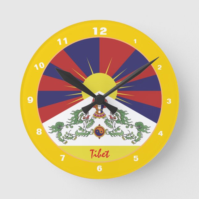Tibetan Flag, Tibet trendy Home /design clock (Front)