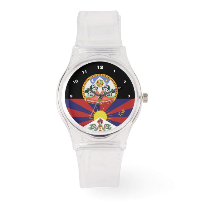 Tibetan Flag Watch, Tibet fashion /Buddhism Watch (Front)