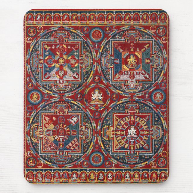 Tibetan Four Mandalas of the Vajravali Series Mouse Mat (Front)