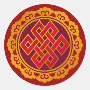 Tibetan Karma Buddhism Eternal Knot Classic Round Sticker