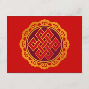 Tibetan Karma Buddhism Eternal Knot Postcard