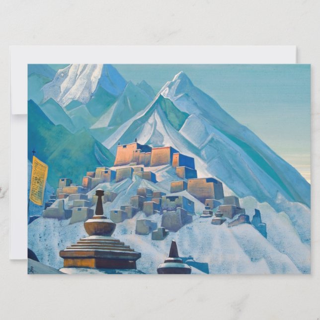 Tibetan Landscape in the Himalaya Mountain Peaks Card (Front)