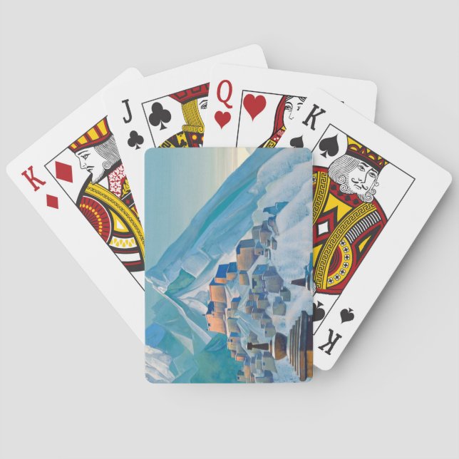 Tibetan Landscape in the Himalaya Mountain Peaks Playing Cards (Back)