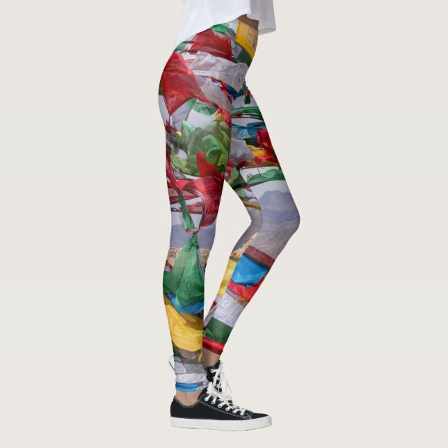 Tibetan landscape with prayer flags - Himalaya Leggings (Right)