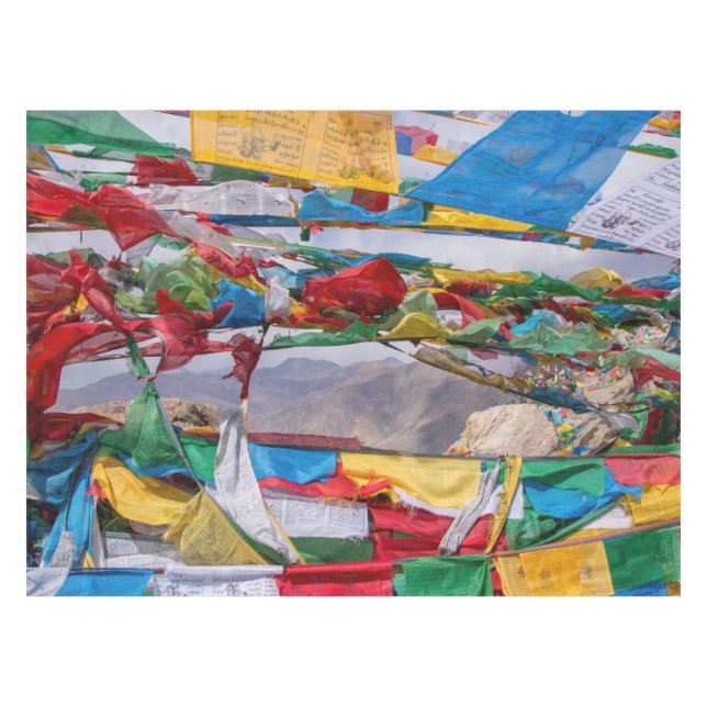 Tibetan landscape with prayer flags - Himalaya Tablecloth (Front (Horizontal))