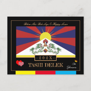 Tibetan Losar & Tashi Delek - New Year /flag Tibet Postcard