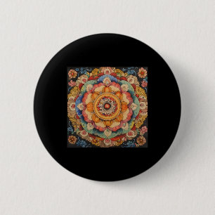 Tibetan Mandala Sacred Geometry 6 Cm Round Badge