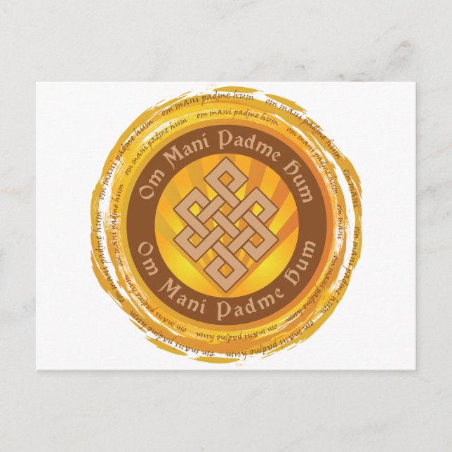 Tibetan Mantra Endless Knot Postcard (Front)