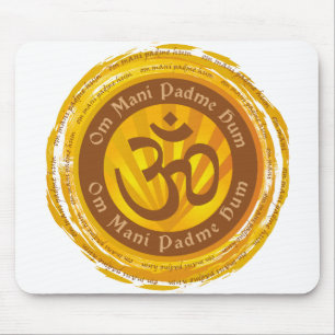 Tibetan Mantra with Aum Symbol Mouse Mat