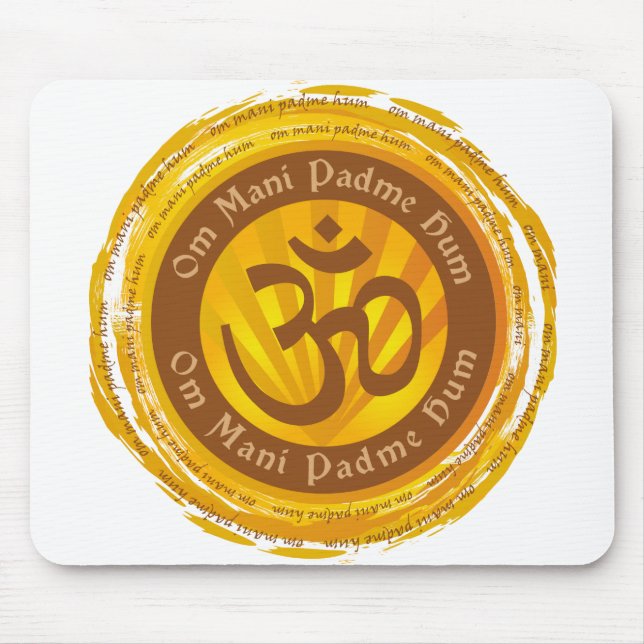Tibetan Mantra with Aum Symbol Mouse Mat (Front)
