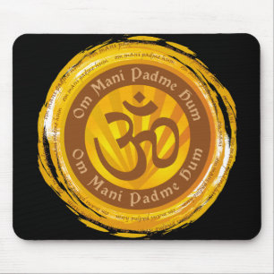 Tibetan Mantra with Aum Symbol Mouse Mat