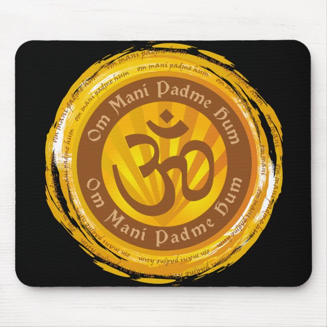 Tibetan Mantra with Aum Symbol Mouse Mat (Front)