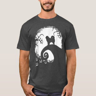 Tibetan Mastiff And Moon Halloween T-Shirt