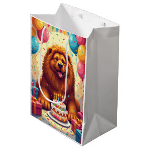 Tibetan Mastiff Birthday Celebration Medium Gift Bag