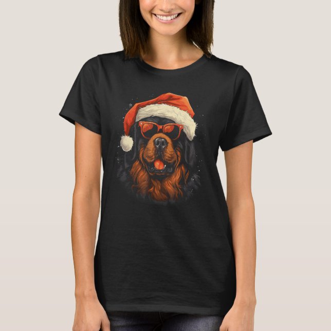 Tibetan Mastiff Christmas Dog Xmas Holiday Pet Gif T-Shirt (Front)